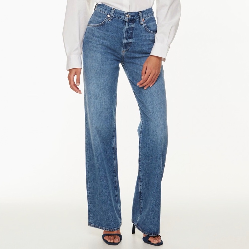 Citizens Of Humanity High-Rise Wide Leg Annina Jeans in Medium Blue
